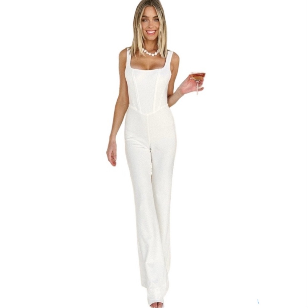 Show Me Your Mumu White Nina Jumpsuit Bridal Reception Rehearsal Extra Small